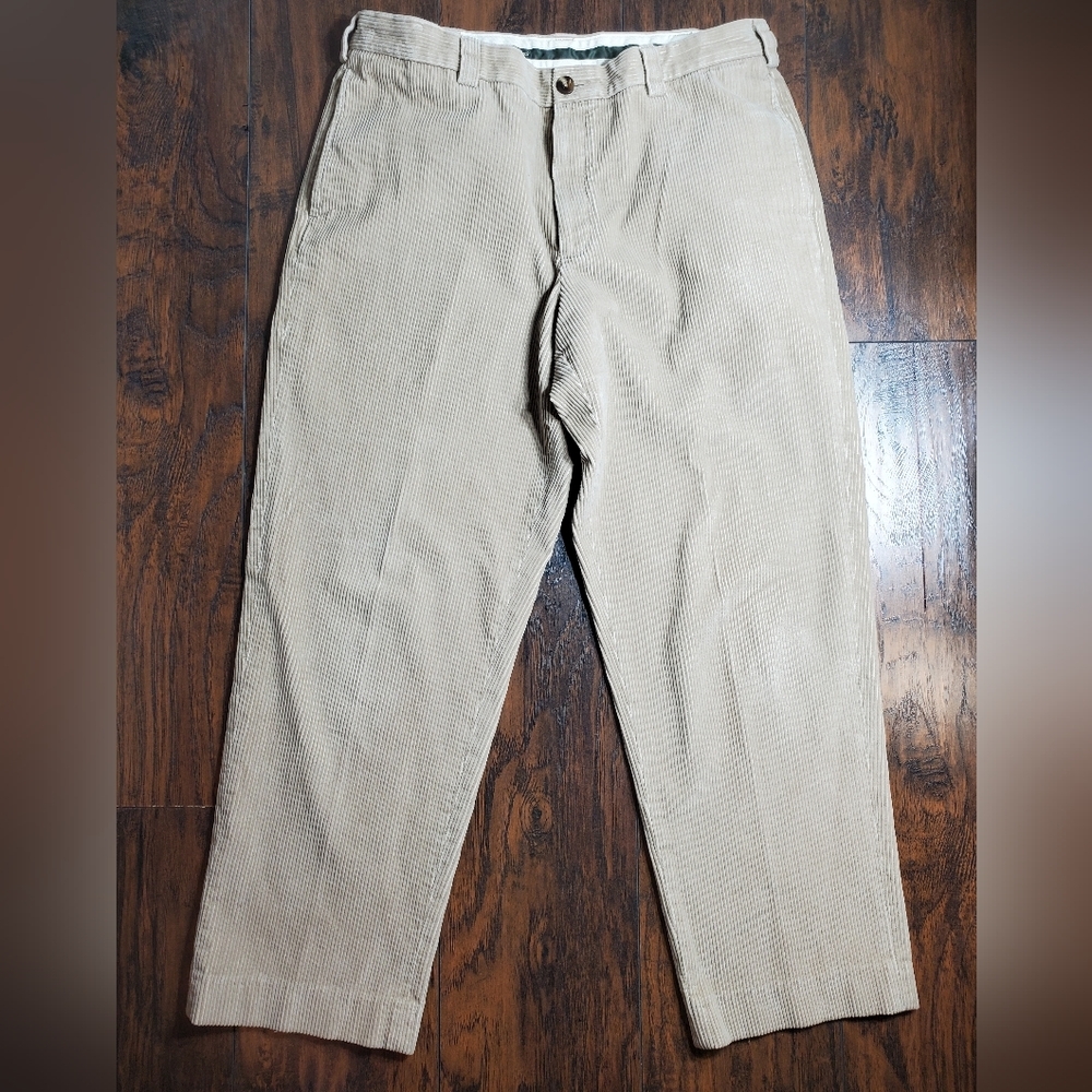 LL BEAN Corduroy Men’s Tan Khaki Pants sz 36